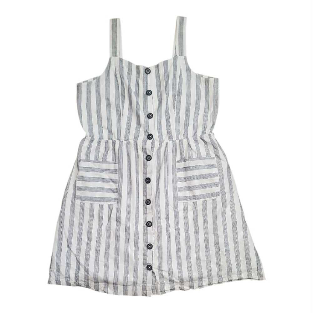 Barbour Black and White Striped Mini Dress